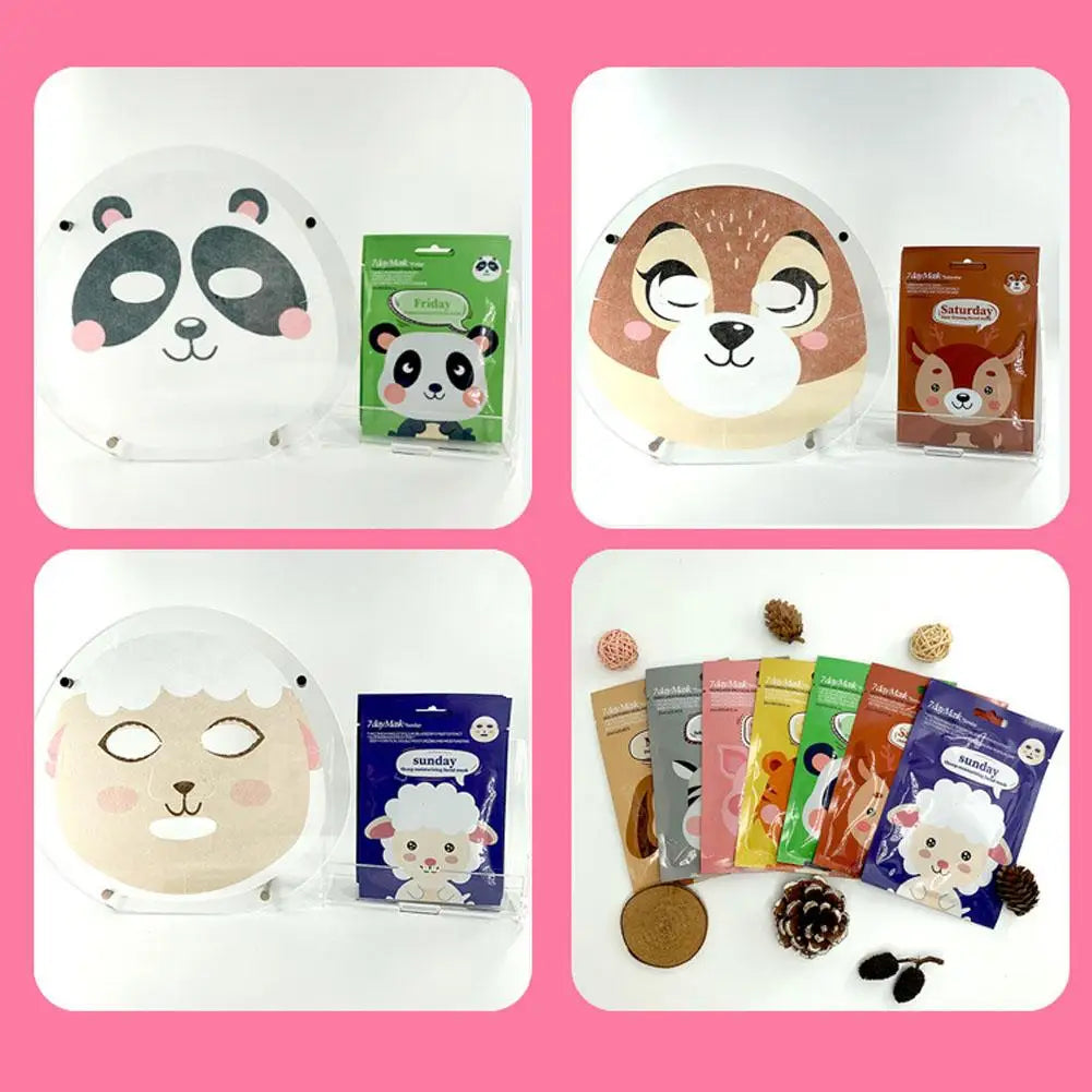 Mascarilla facial hidratante de dibujos animados, mascarilla hidratante profunda para piel sensible, mascarilla de perro, panda y cerdo, mascarilla para el cuidado de la piel.