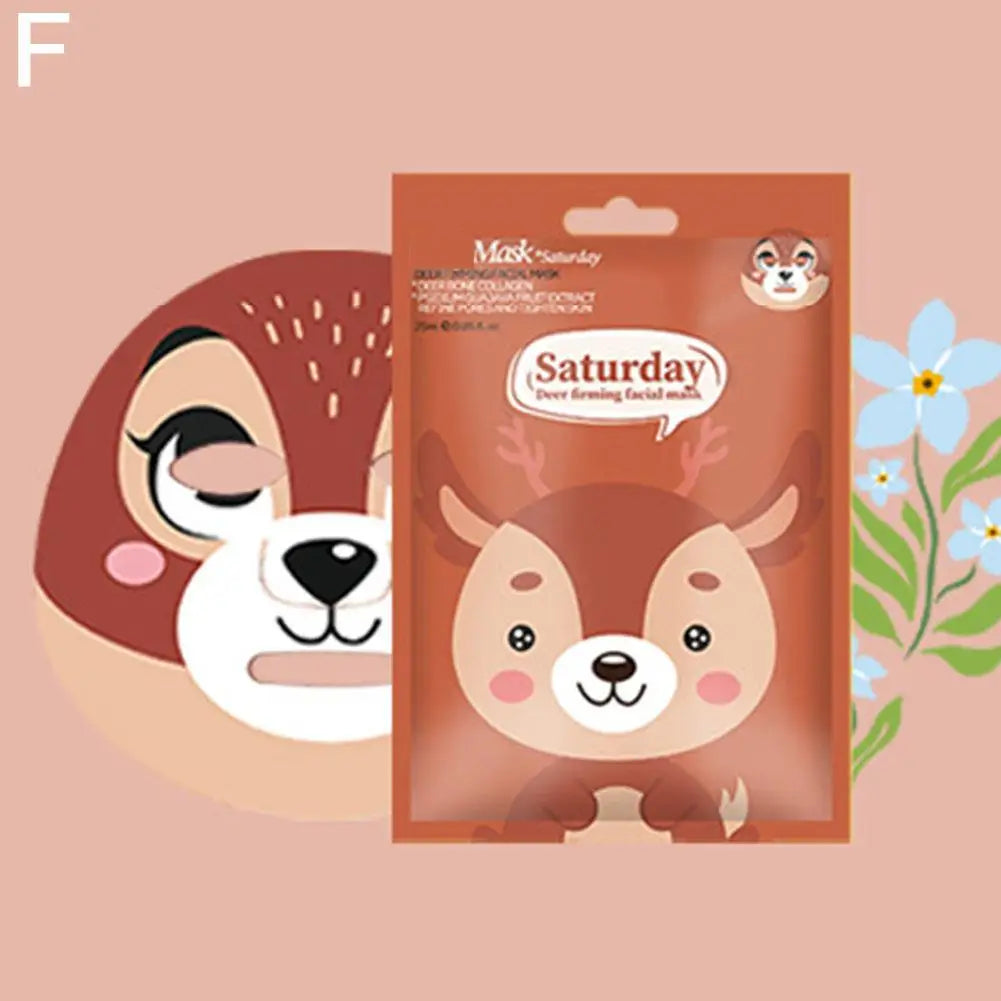 Mascarilla facial hidratante de dibujos animados, mascarilla hidratante profunda para piel sensible, mascarilla de perro, panda y cerdo, mascarilla para el cuidado de la piel.