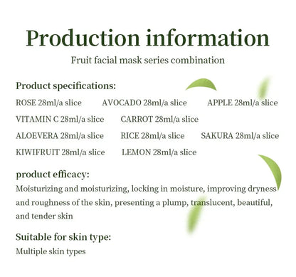 Mascarilla con sabor a fruta, hidratante, humectante y nutritiva para el cuidado de la piel, ilumina suavemente la tez, mascarilla vegetal.